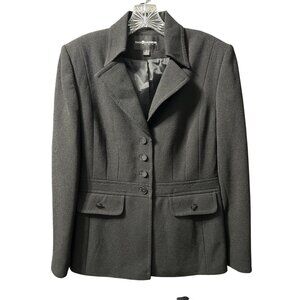 Sag Harbor Womens Blazer Size 8 Black Polyester Suit Jacket